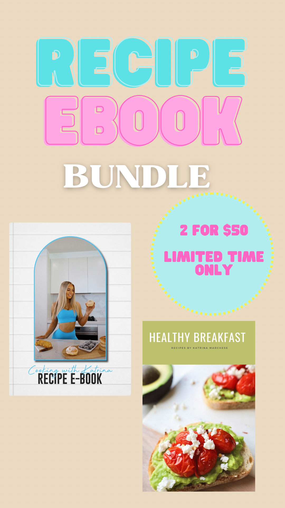 2 X RECIPE EBOOK Cooking With Katrina & Healthy Breakfast Recipes